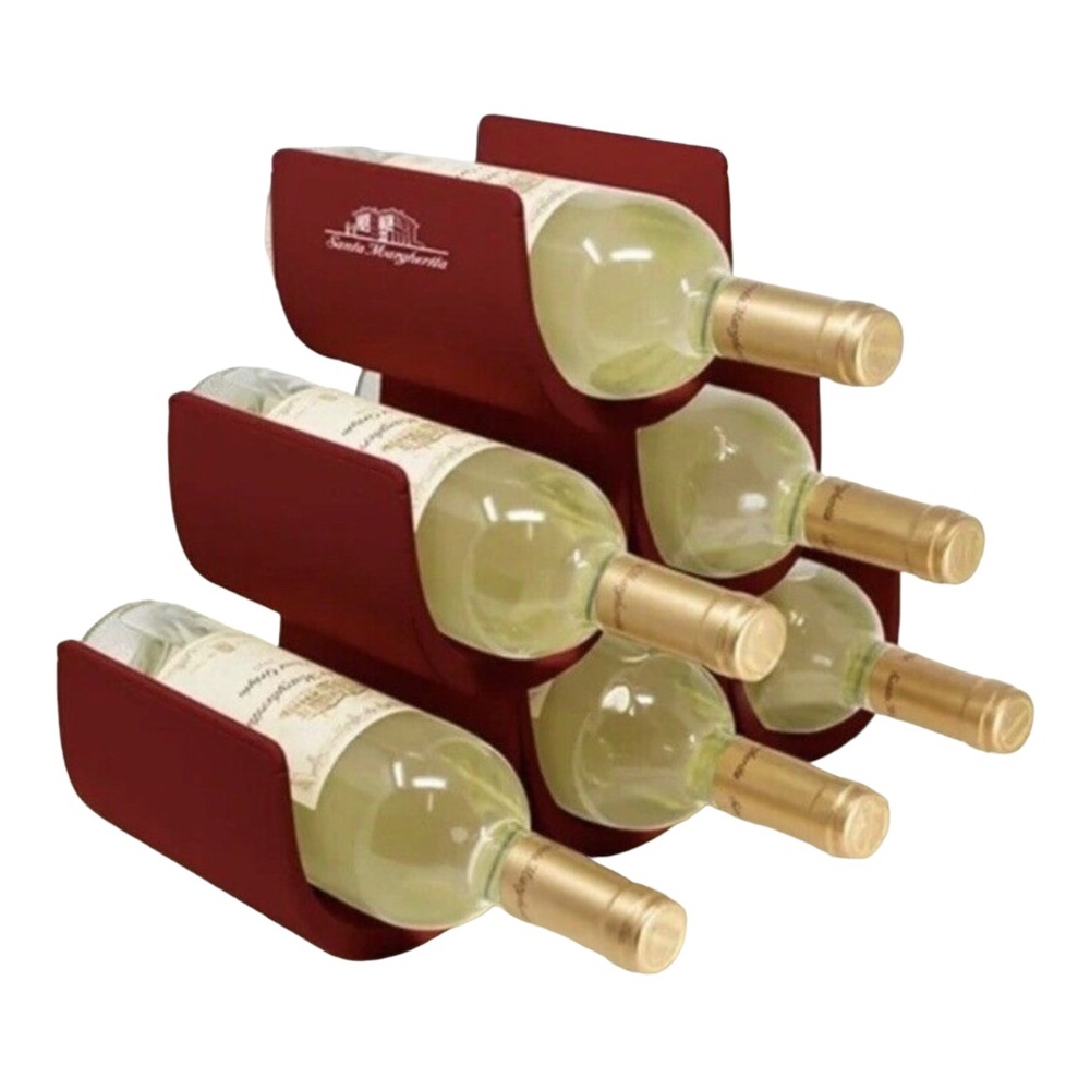 Alessi "Noe" Modular Wine 6 Bottle Holder, Dark Red